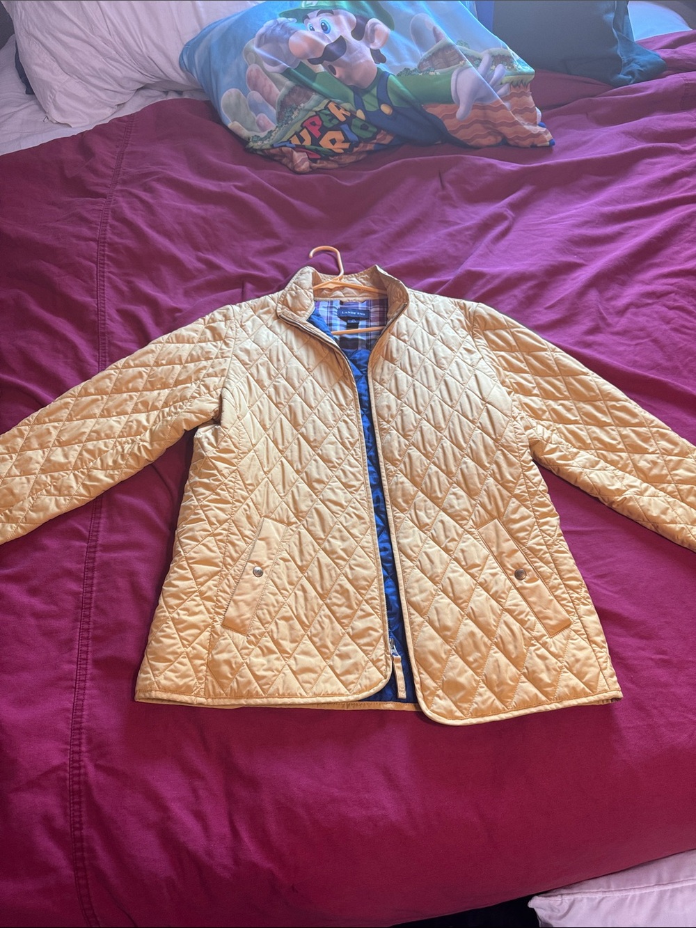 Quilted Yellow Puff Jacket - Women's Lightweight Coat